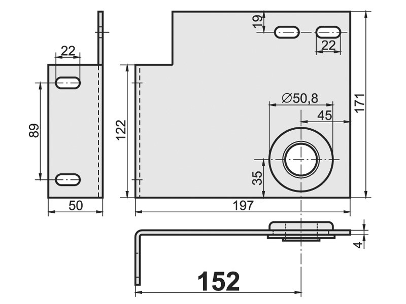 подпорка боковая для направляющиx и стен с подшипником 4x152мм 2