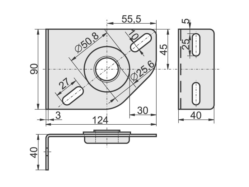 shaft support with a bearing 3mm