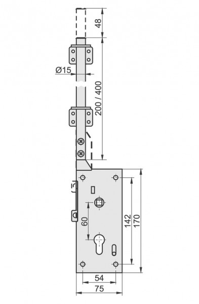 KASTEL-5 lock (set) - 200mm lock pin 2